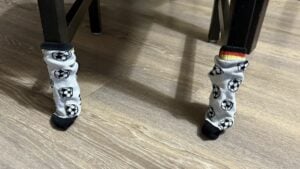 Die Socken hat der Wichtel für diesen Schabernack zweckentfremdet - eine der schnellsten ideen.